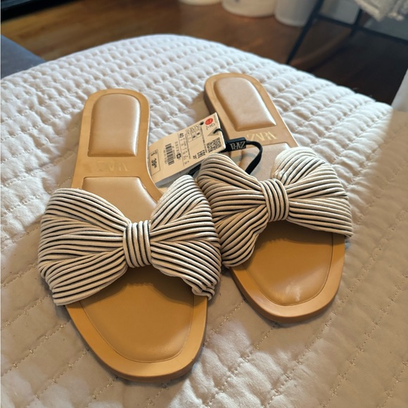 NWT Zara Striped sandals - Picture 8 of 8